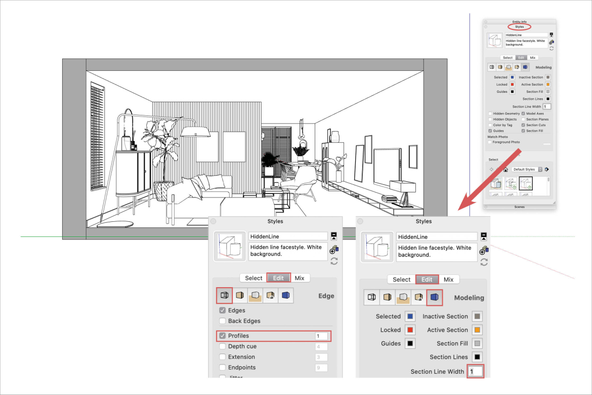 SketchUp Layout workflow moodboard maken