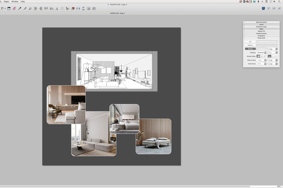 Moodboard maken in LayOut SketchUp